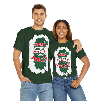 HERE COMES JOLLY!  Unisex Heavy Cotton Tee