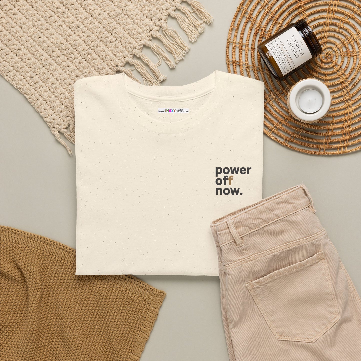 power off now Unisex Heavy Cotton Tee